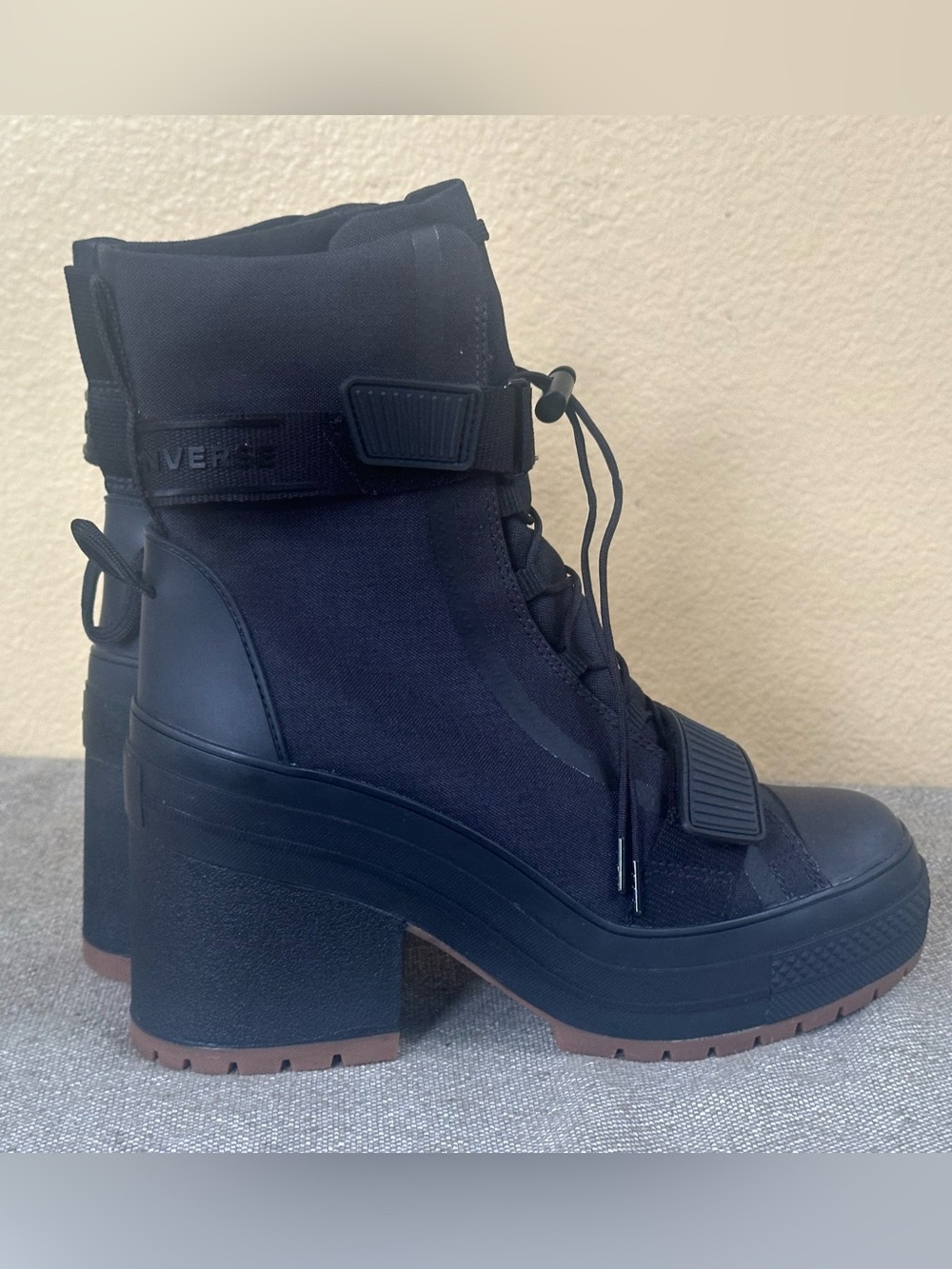 Converse All Star GR82 Extra-High Platform Utility Heeled Boot Black NWOT 9 - Picture 4 of 11